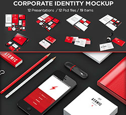 企业品牌形象识别展示模型：Corporate Identity Mockup Bundle